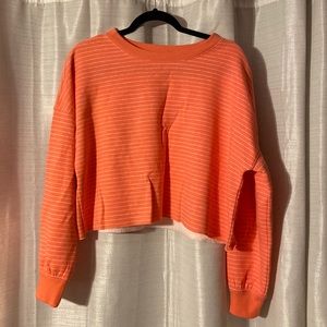Coral cropped sweatshirt